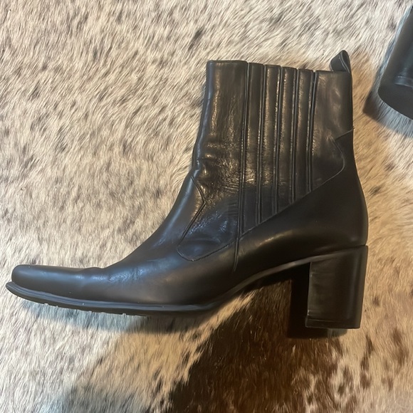 🔥🐎 Kenneth Cole Reaction Black Leather Wild West Ankle Boots, Sz 6.5 - Picture 6 of 8